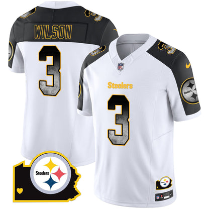 Men's Steelers Arch Smoke Home Patch Vapor Jersey - All Stitched
