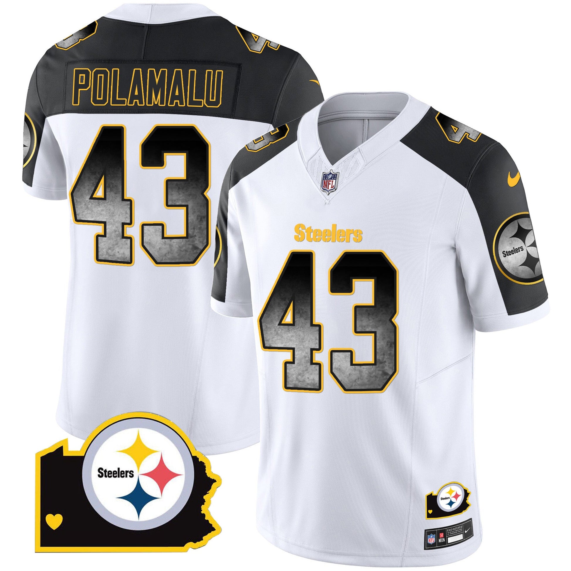 Men's Steelers Arch Smoke Home Patch Vapor Jersey - All Stitched