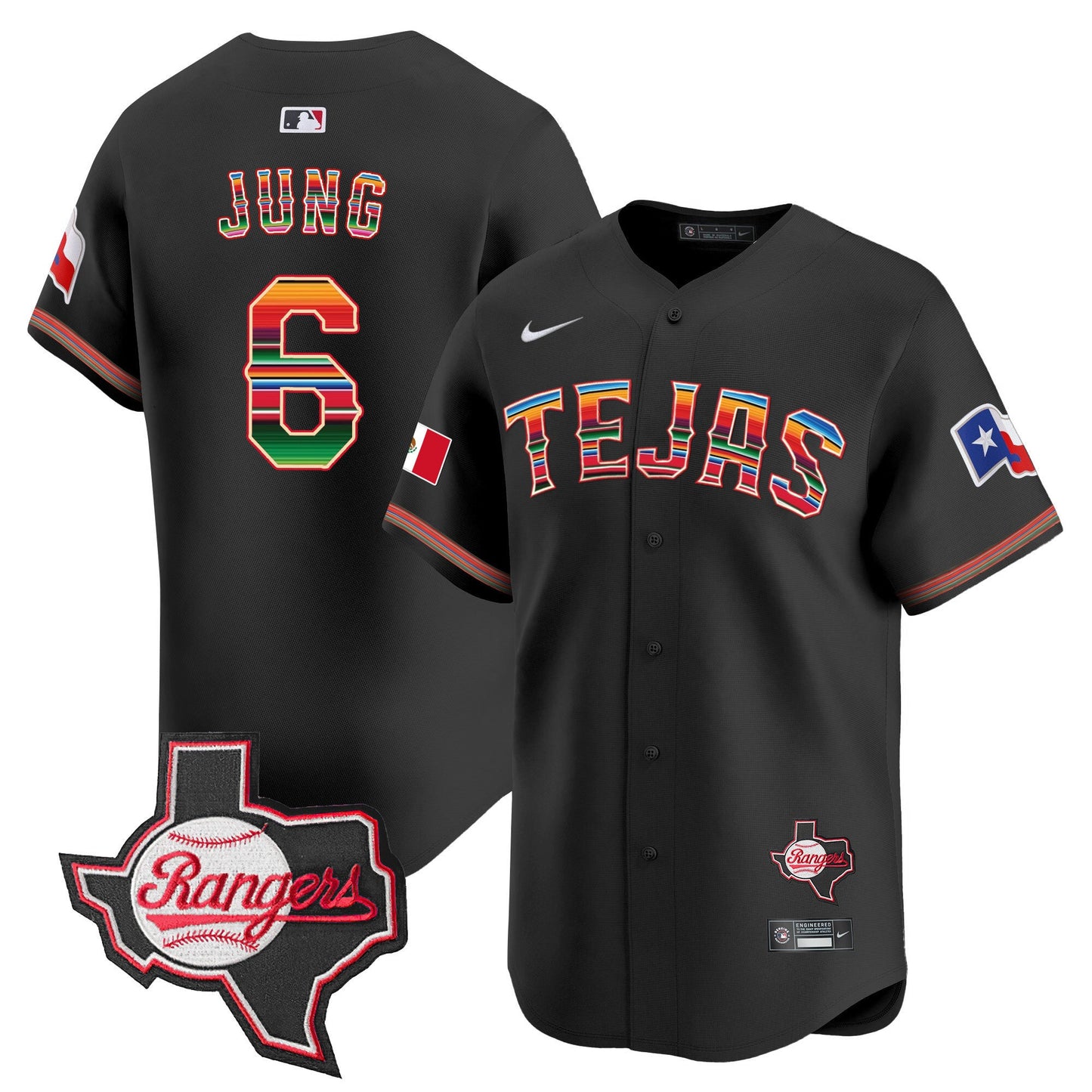 Men's Texas Rangers Mexico Texas Patch Vapor Premier Limited Jersey - All Stitched