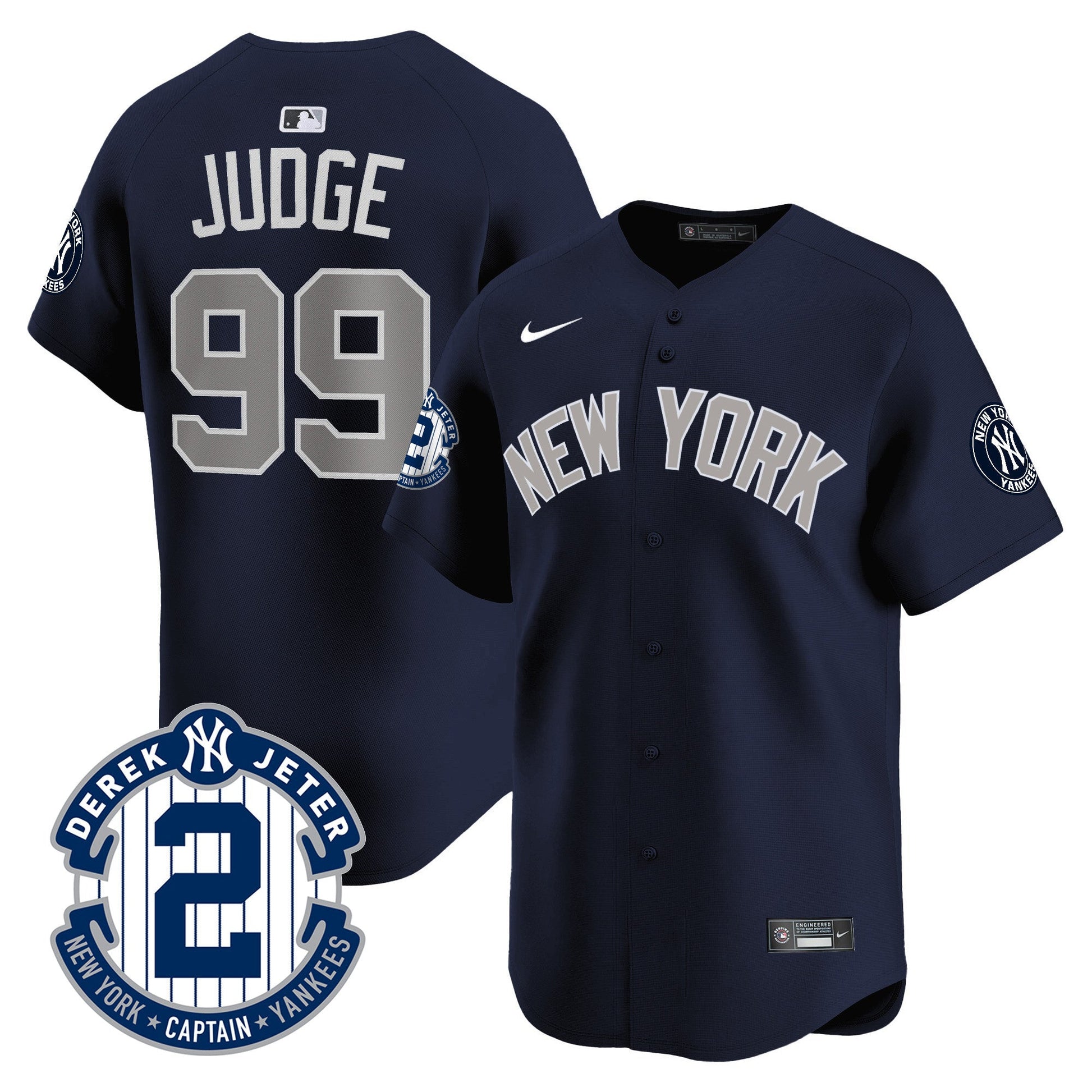 Men's Yankees Derek Jeter Patch Vapor Premier Limited Jersey - All Stitched