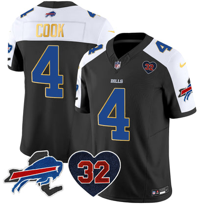 Men's Bills O.J. Simpson Patch Gold Trim Vapor Limited Jersey - All Stitched