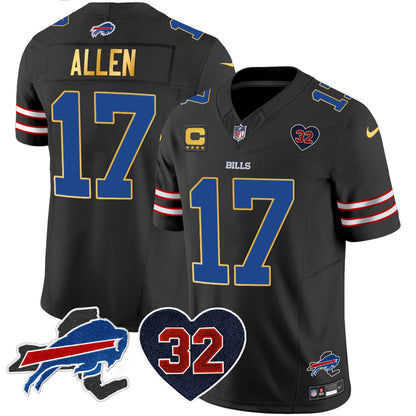 Men's Bills O.J. Simpson Patch Gold Trim Vapor Limited Jersey - All Stitched