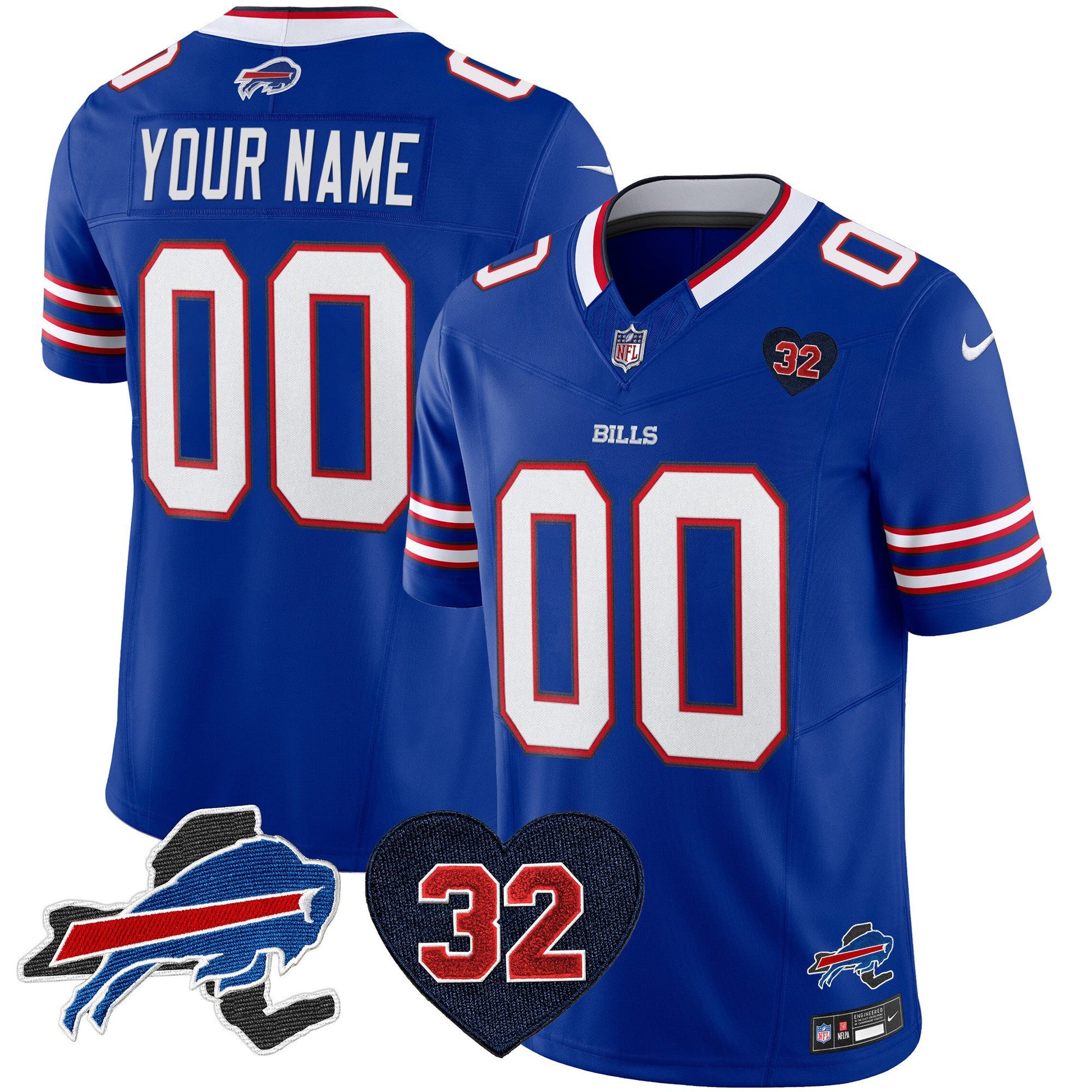 Bills O.J. Simpson Patch Gold Vapor Limited Custom Jersey - All Stitched