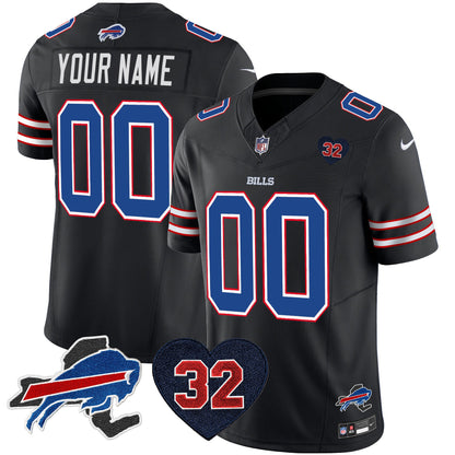 Bills O.J. Simpson Patch Gold Vapor Limited Custom Jersey - All Stitched