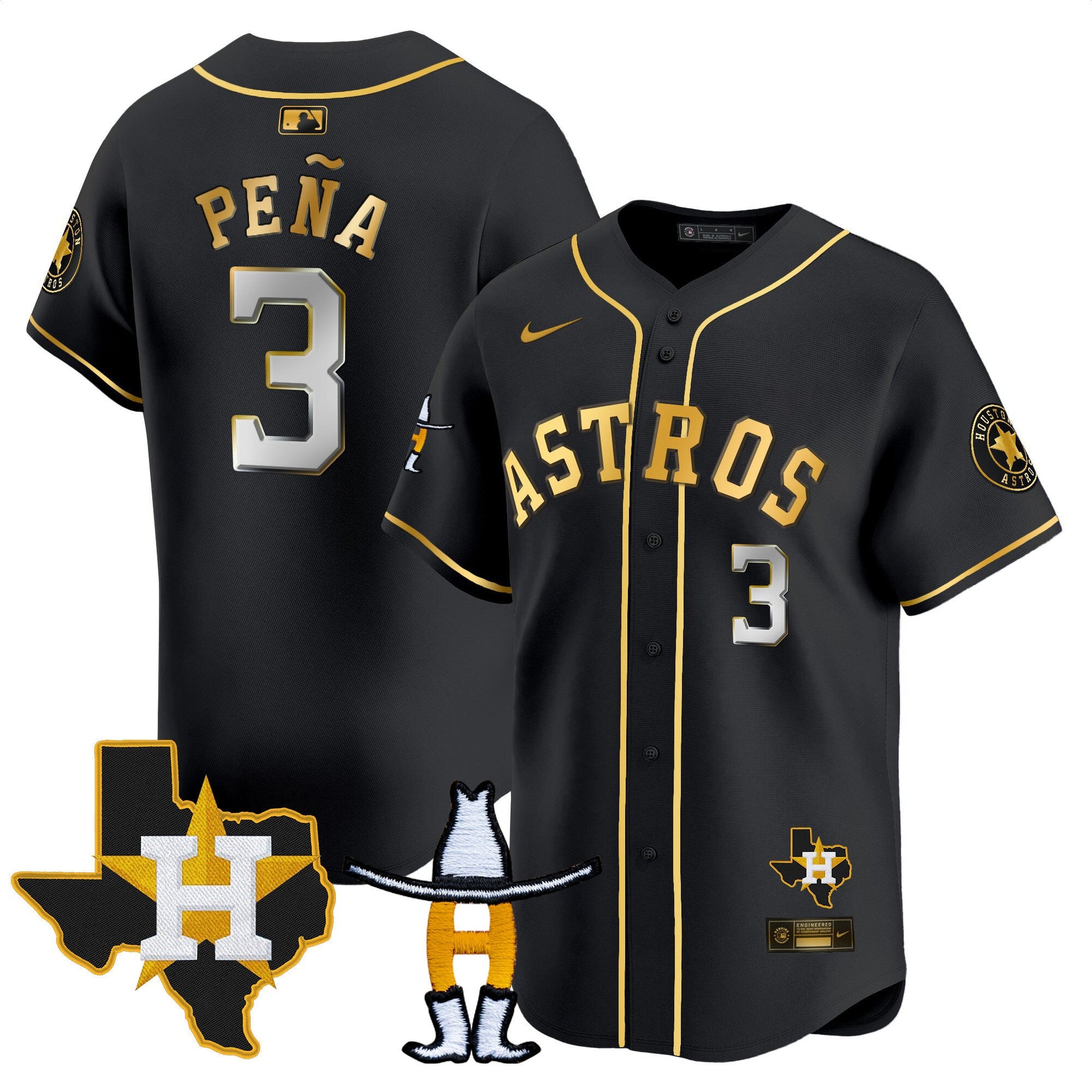 Men's Houston Astros Houston Rodeo Patch Vapor Premier Limited Jersey V2 - All Stitched