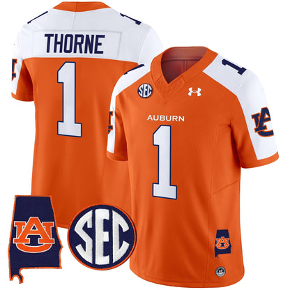 Men's Auburn Tigers 2024 Alabama Patch Vapor Limited Jersey - All Stitched