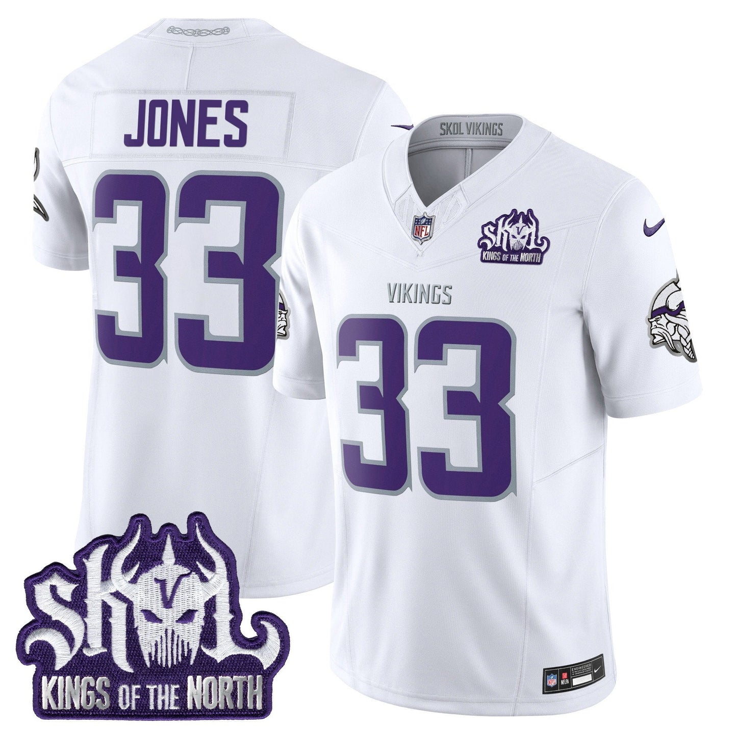 Men's Minnesota Vikings 2025 Winter Warrior Skol Patch Vapor Limited Jersey - All Stitched