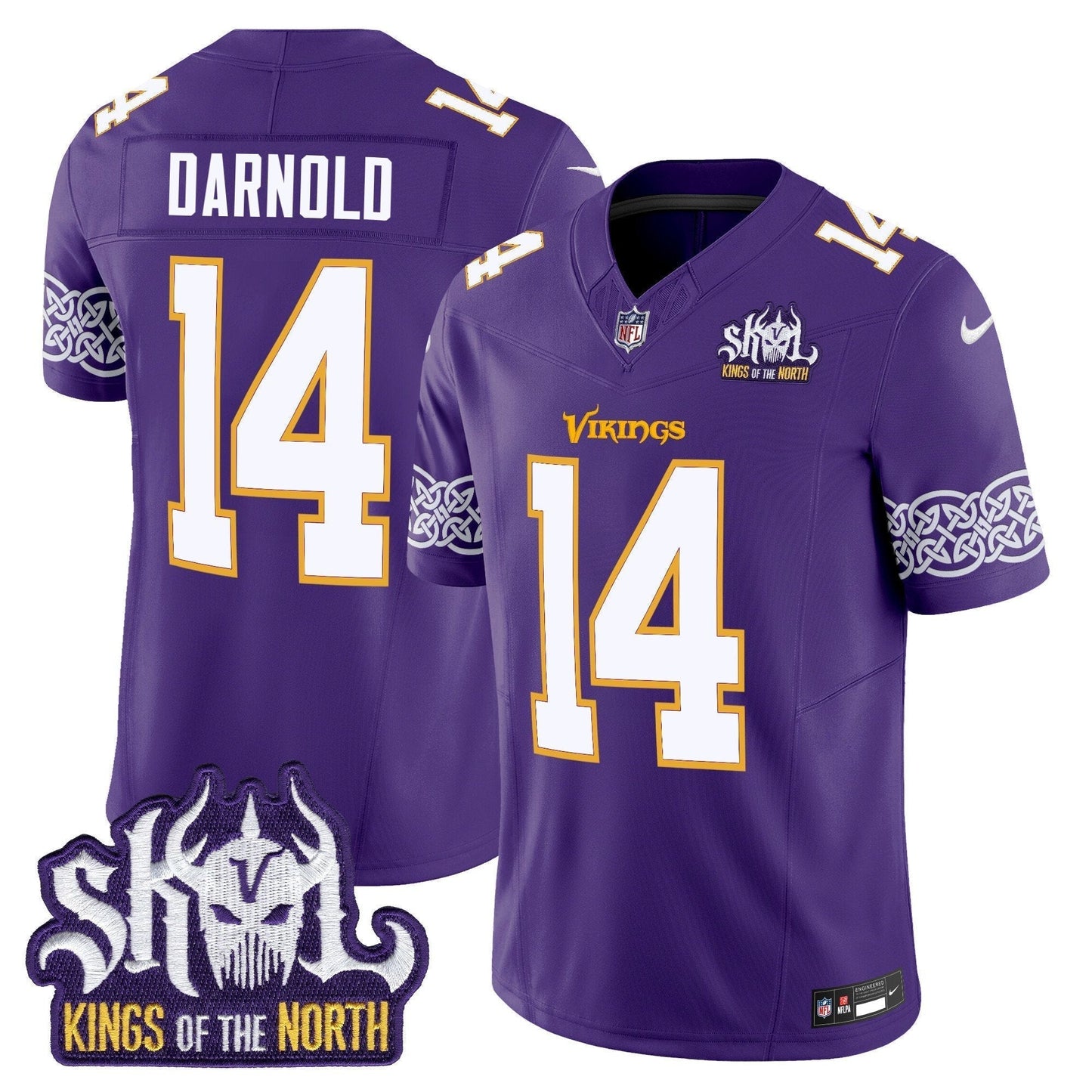 MIN King Of The North Patch Throwback Vapor Limited Jersey V2 - All Stitched