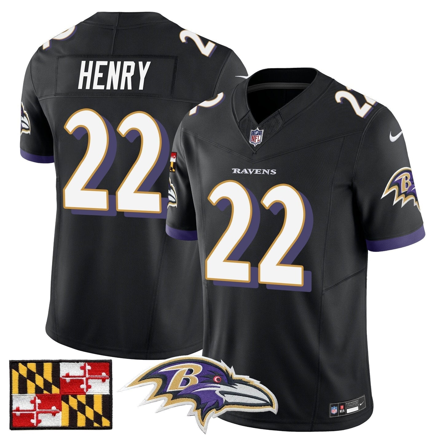 BAL 2024 Maryland Flag Vapor Limited Jersey - All Stitched