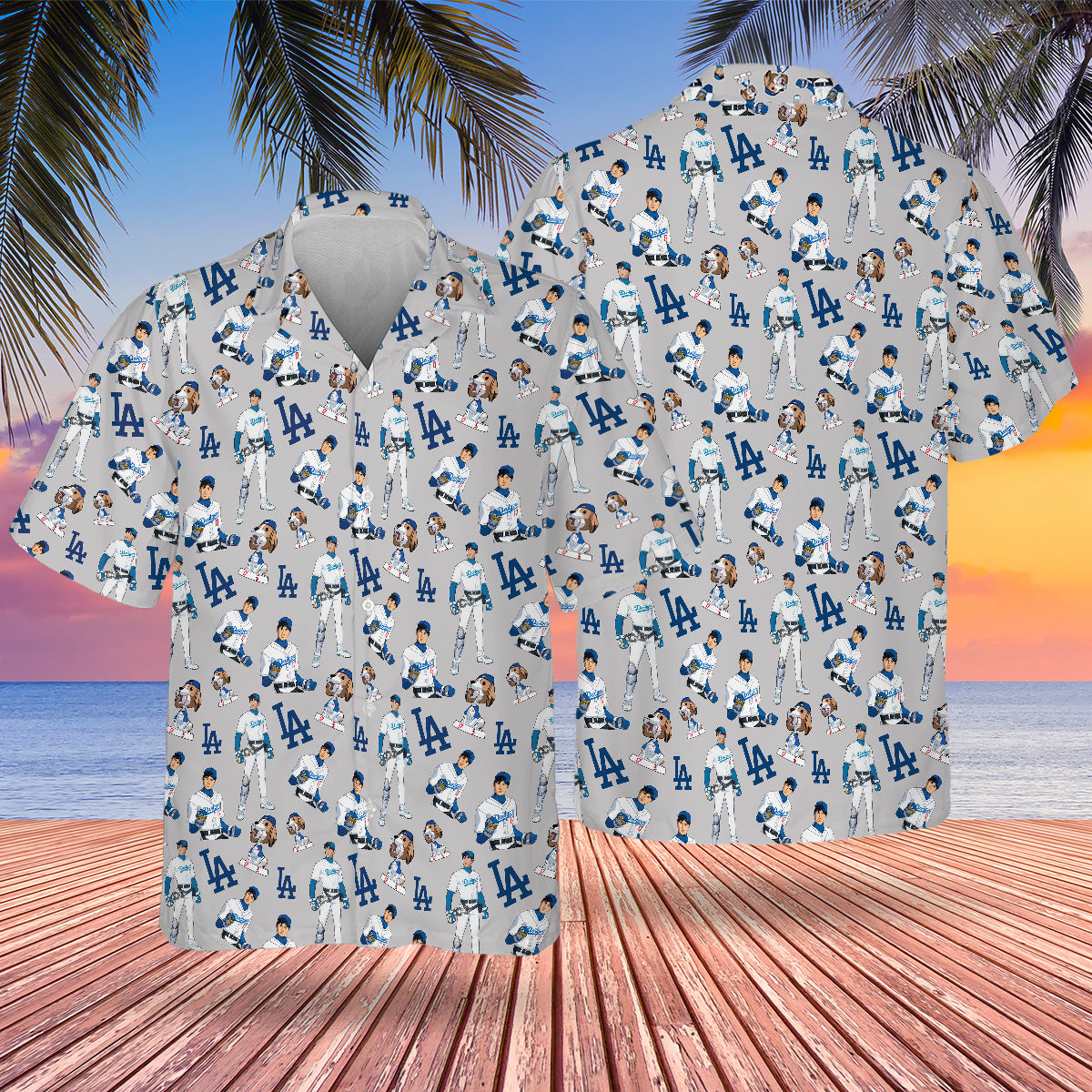 LAD #17 Hawaiian Design Button Shirt