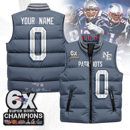 Custom NE 6-Time Champions Unisex Puffer Vest