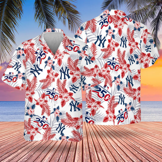 NYY Special Semiquincentennial Hawaiian Design Button Shirt