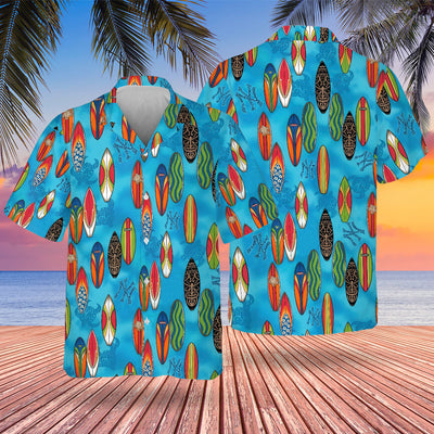NYY Surfing Hawaiian Design Button Shirt