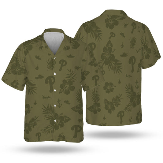 PHI Special Armed Forces Hawaiian Design Button Shirt V2