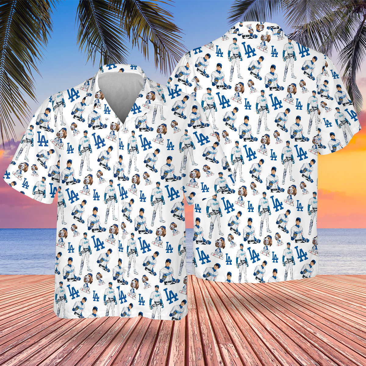 LAD #17 Hawaiian Design Button Shirt